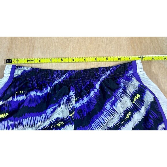 NIKE Womens Dri Fit Running Shorts Purple Black White Striped Standard Fit Small - Picture 2 of 10